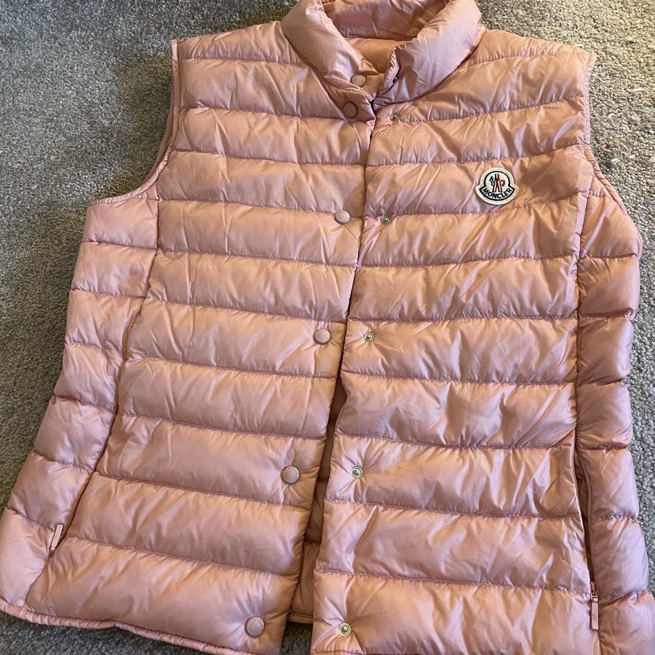 Authentic Pink moncler body warmer Size 2 - Depop