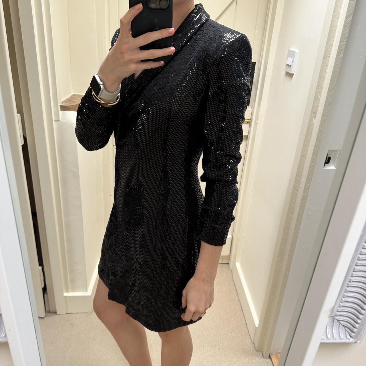 Zara Black Shimmer Blazer Dress, XS zara... Depop
