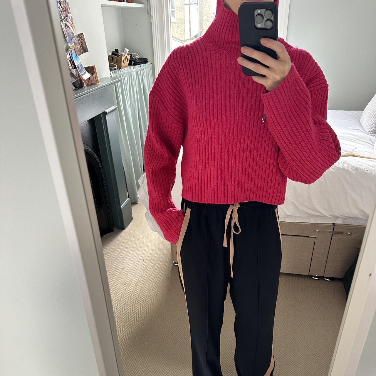 H&M Pink Ribbed Turtleneck, Small #ribbedknit... - Depop