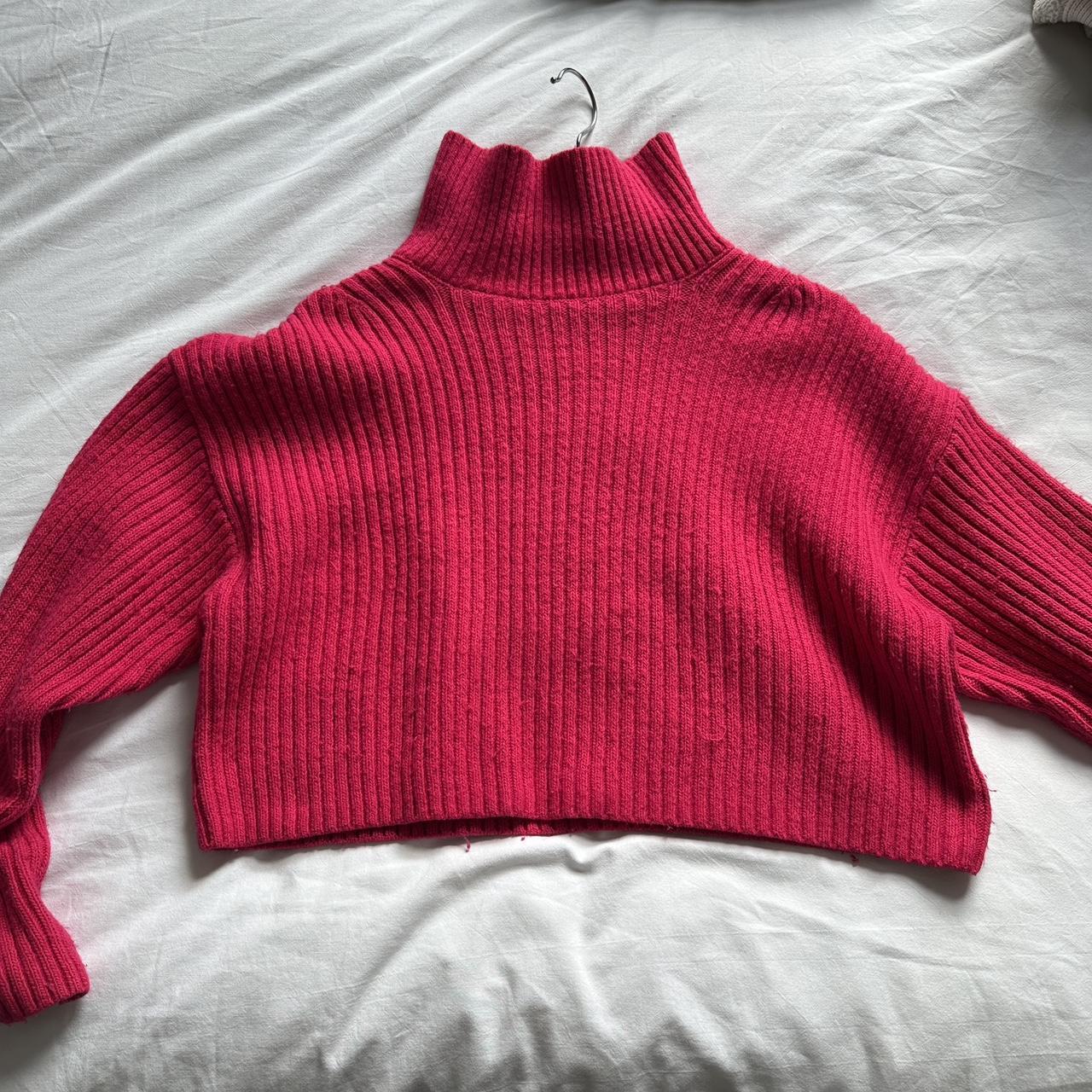 H&M Pink Ribbed Turtleneck, Small #ribbedknit... - Depop