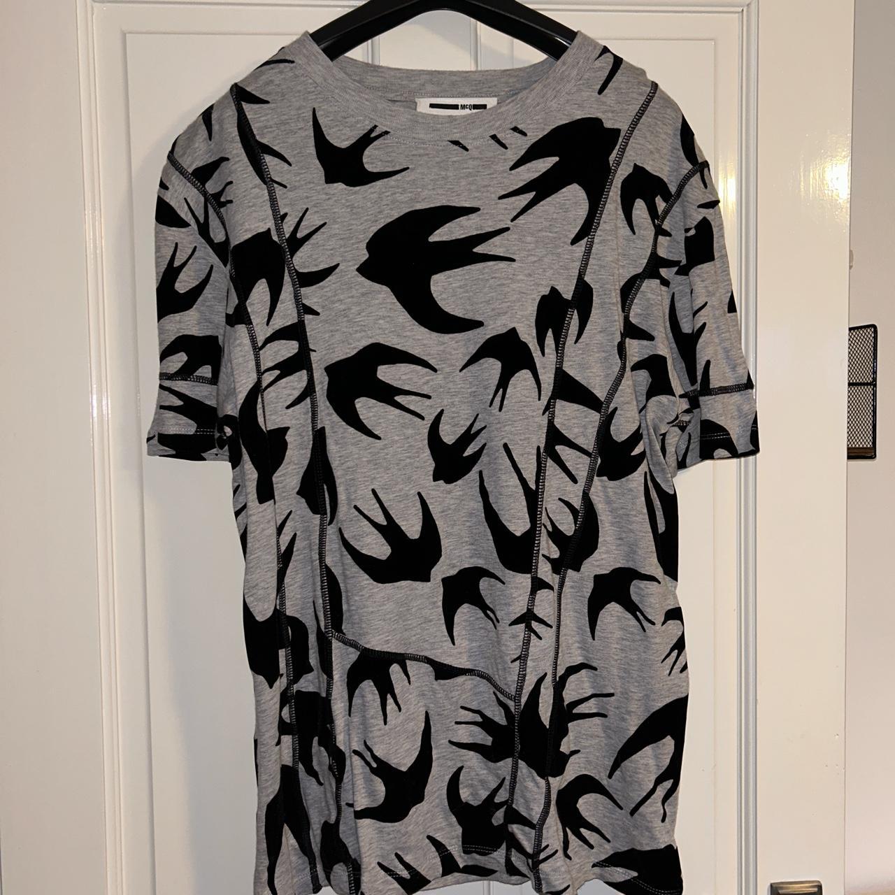 ALEXANDER MCQUEEN (VELVET SWALLOW) LOGO TSHIRT Depop