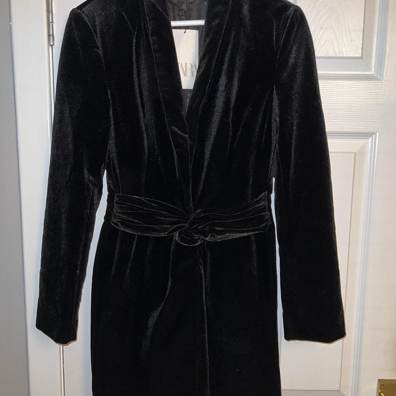 Zara Black Velvet Mini Dress Brand new with tags.... - Depop