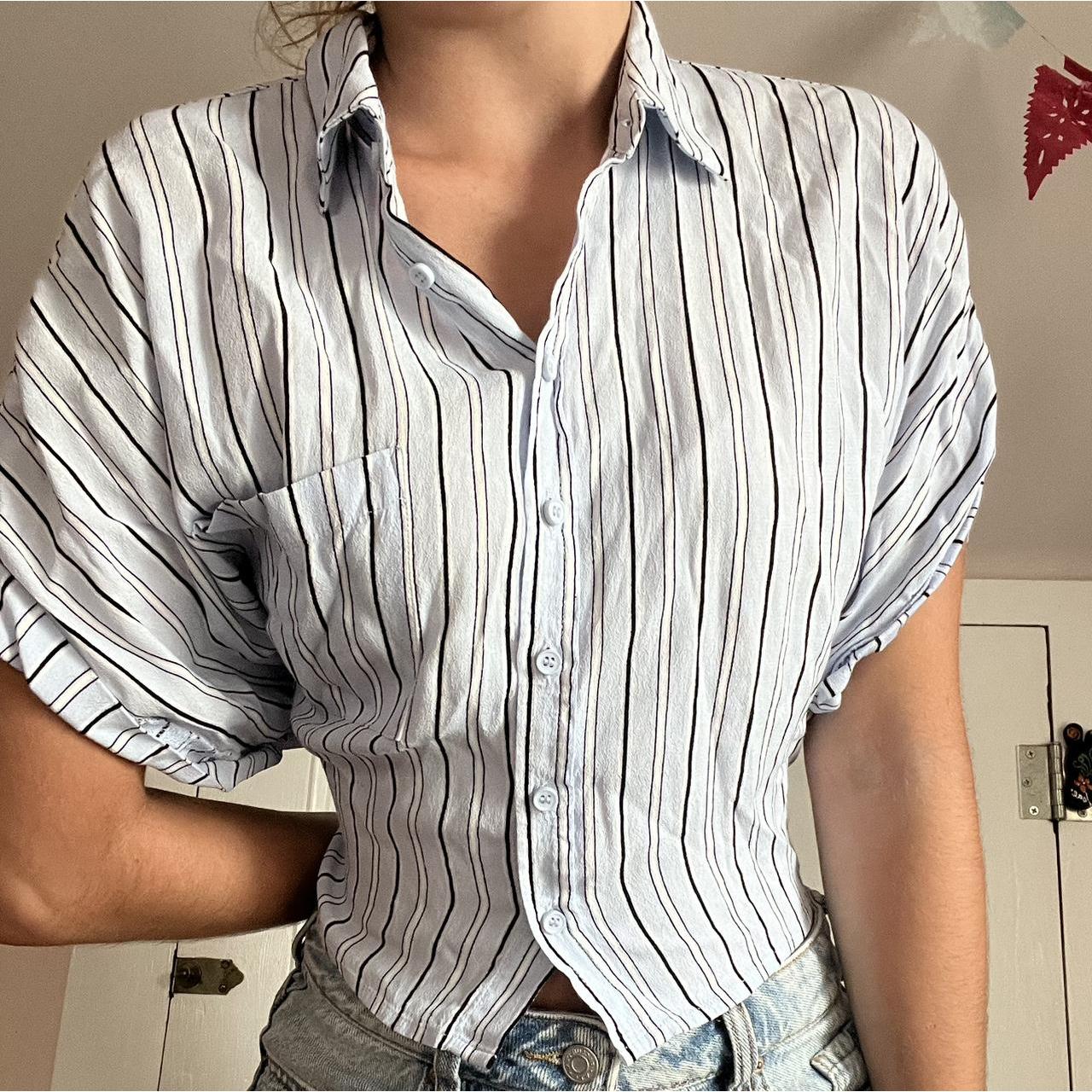 forever 21 striped blouse, size: s-m, never