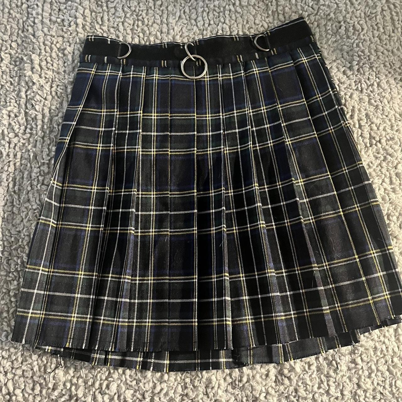 Current Mood Dress Code Plaid Mini Skirt With O Ring Depop 1267