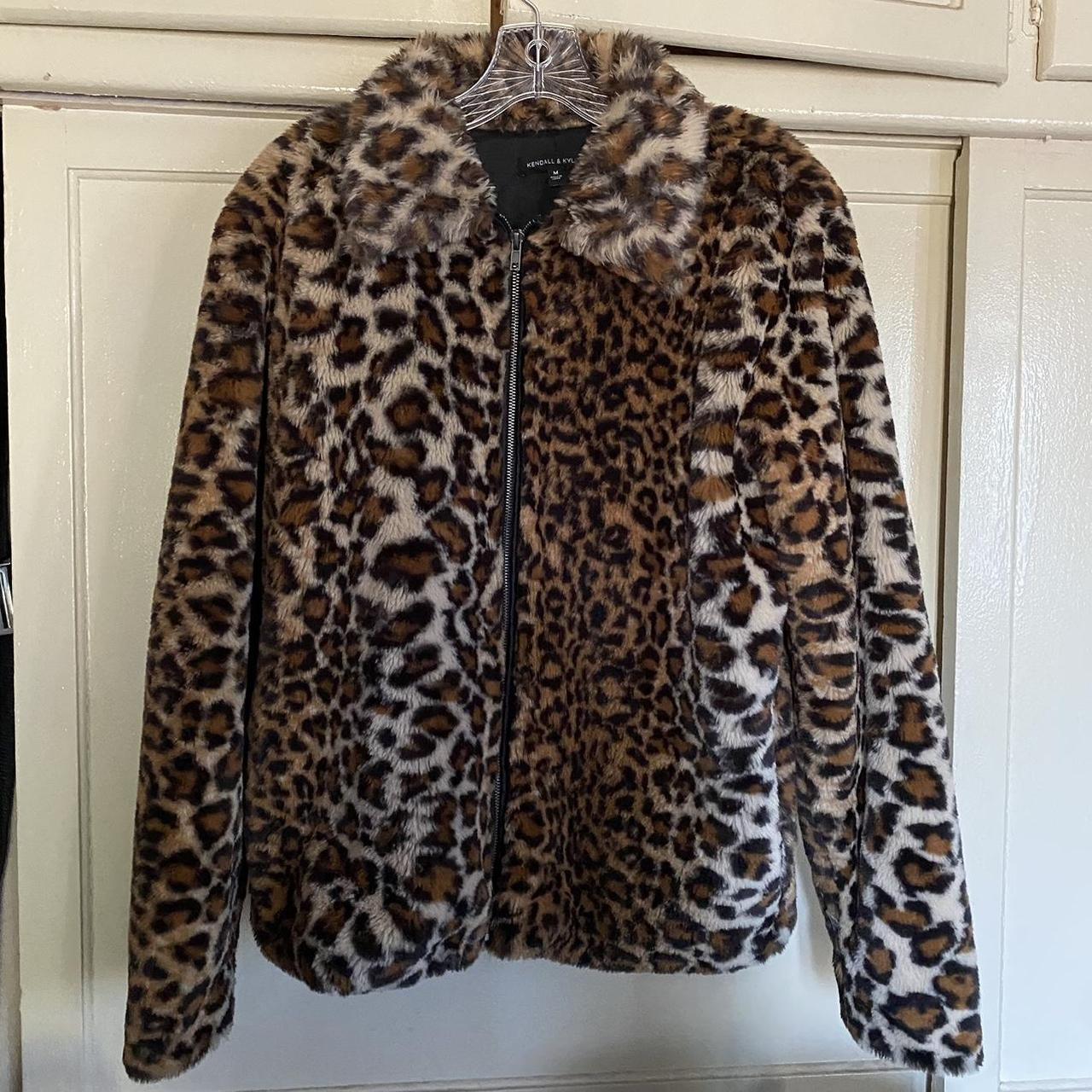 Kendall + Kylie Women's Leopard-Print Faux-Fur Coat