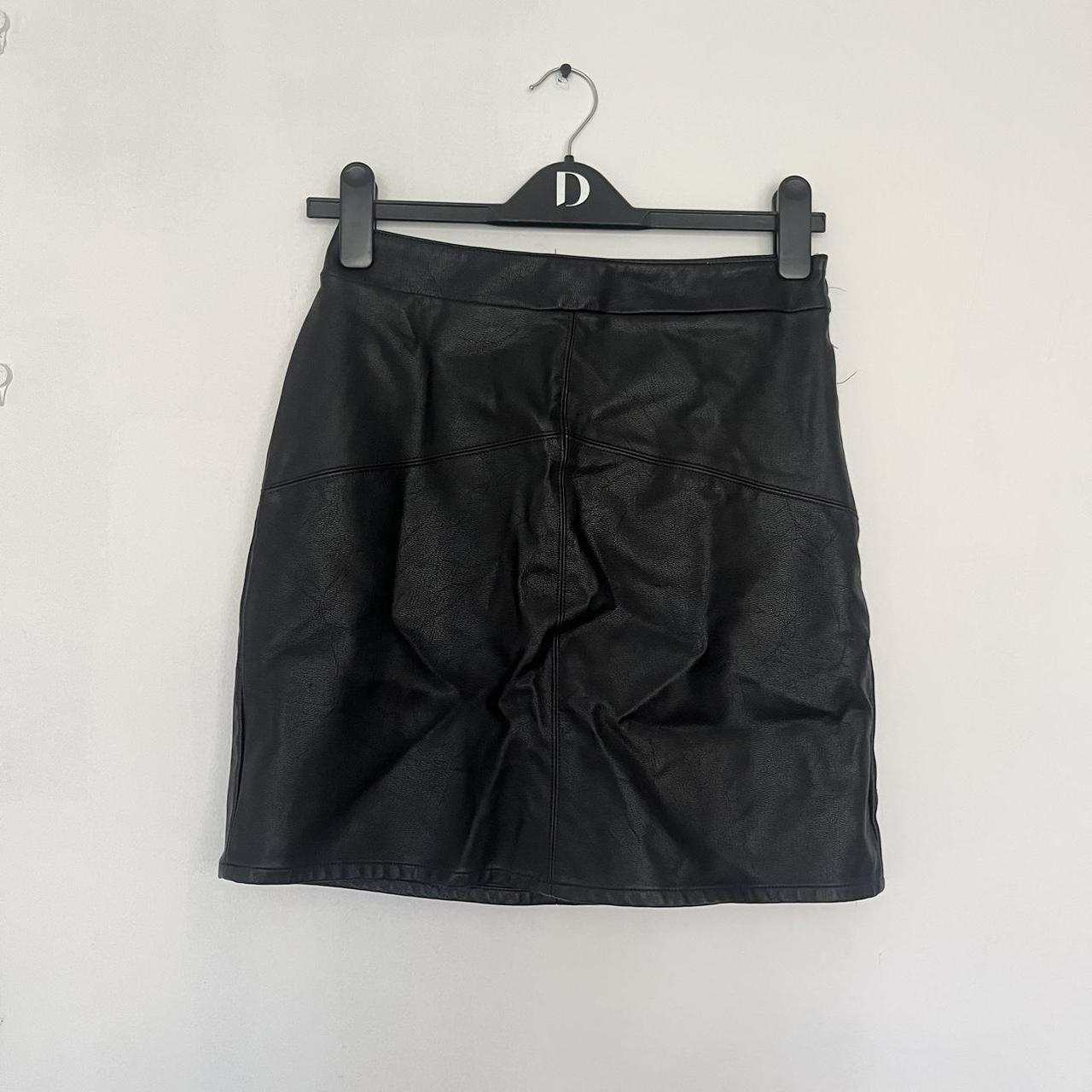 Papaya - black leather mini skirt - UK size 8 -... - Depop