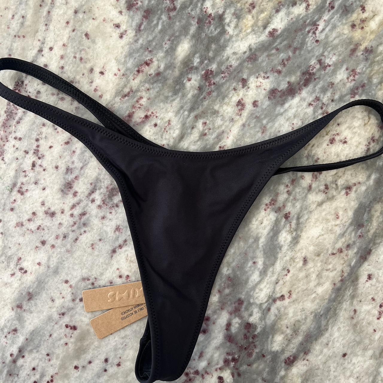 Skims black thong bikini bottoms - brand new - size S - Depop