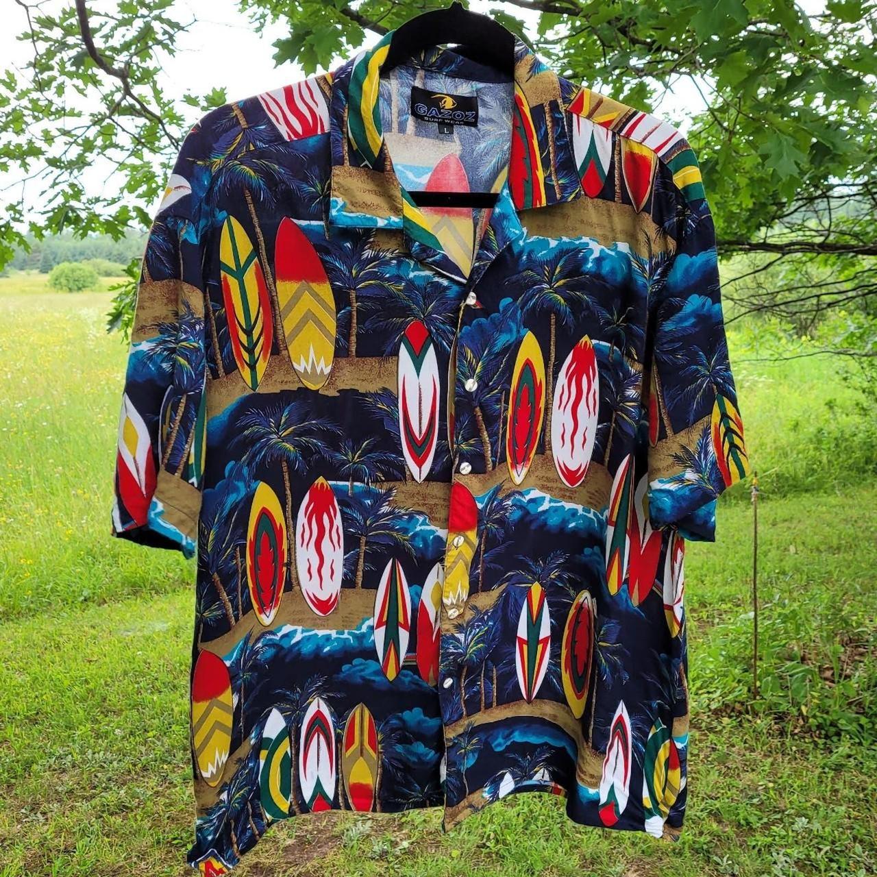 Men's Surfboard Shirt by Gazoz Surf Wear Size large... Depop
