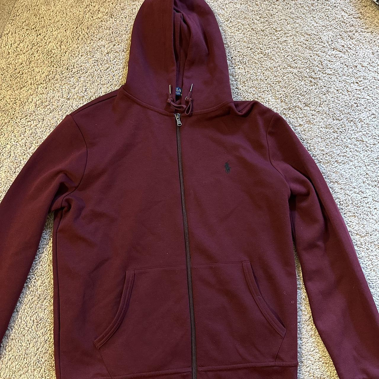 Maroon polo sweatsuit gently used pants are a large