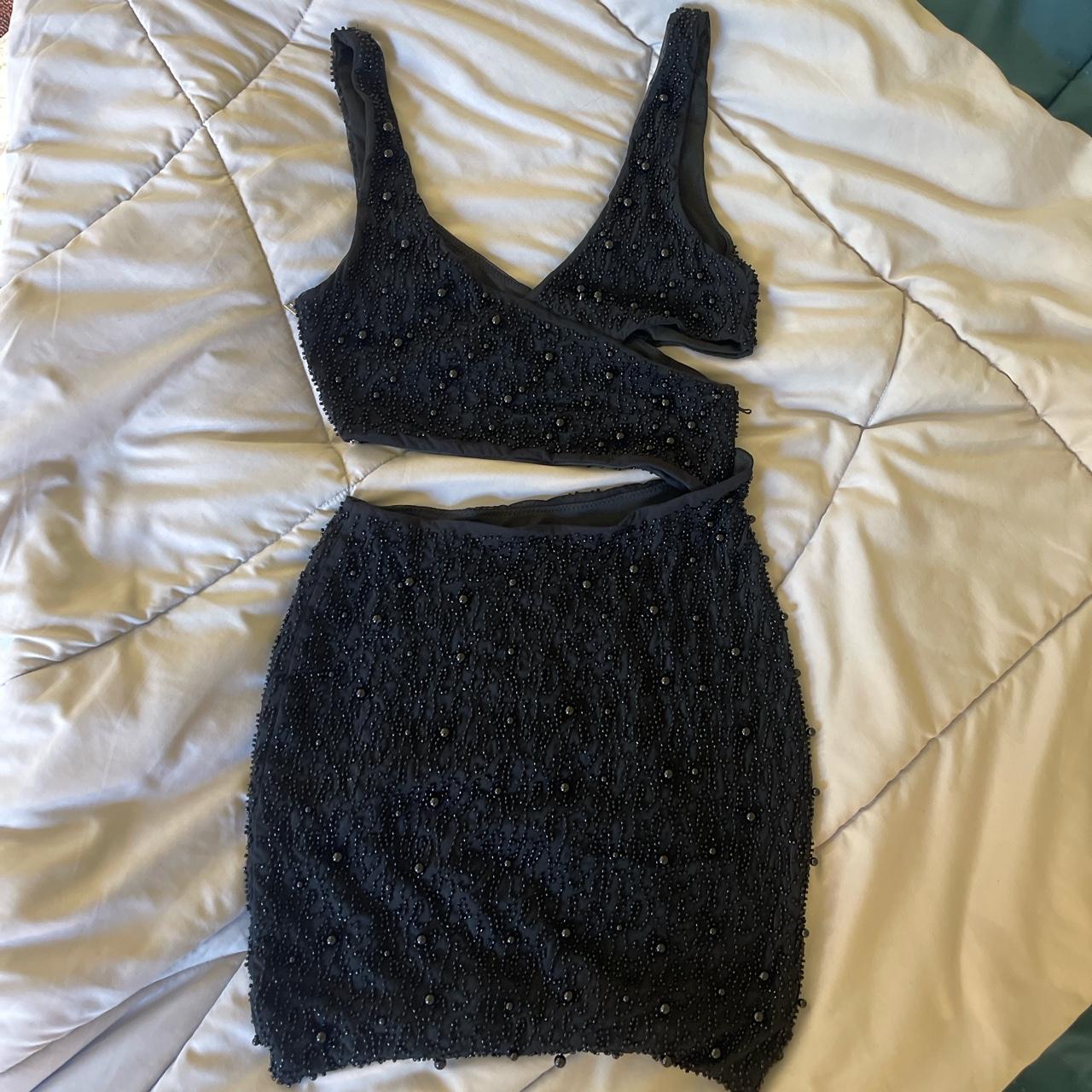 oh Polly asymmetry beaded dress Depop