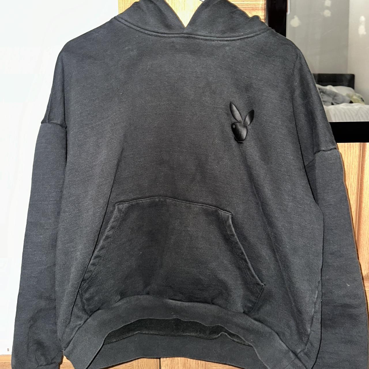 men’s OFF-BLACK PLAYBOY hoodie size L - Depop