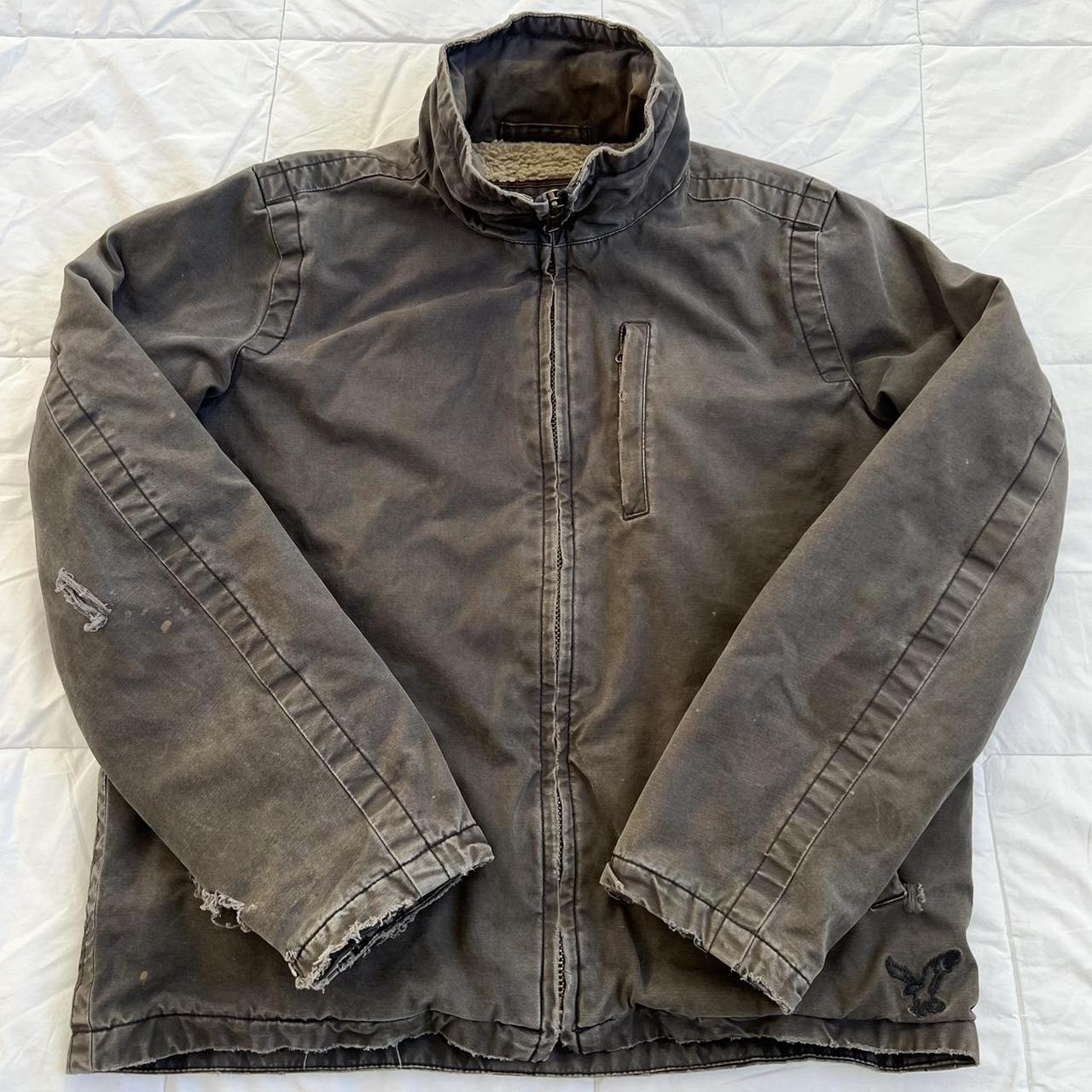 vintage american eagle jacket w/ distressing this... - Depop