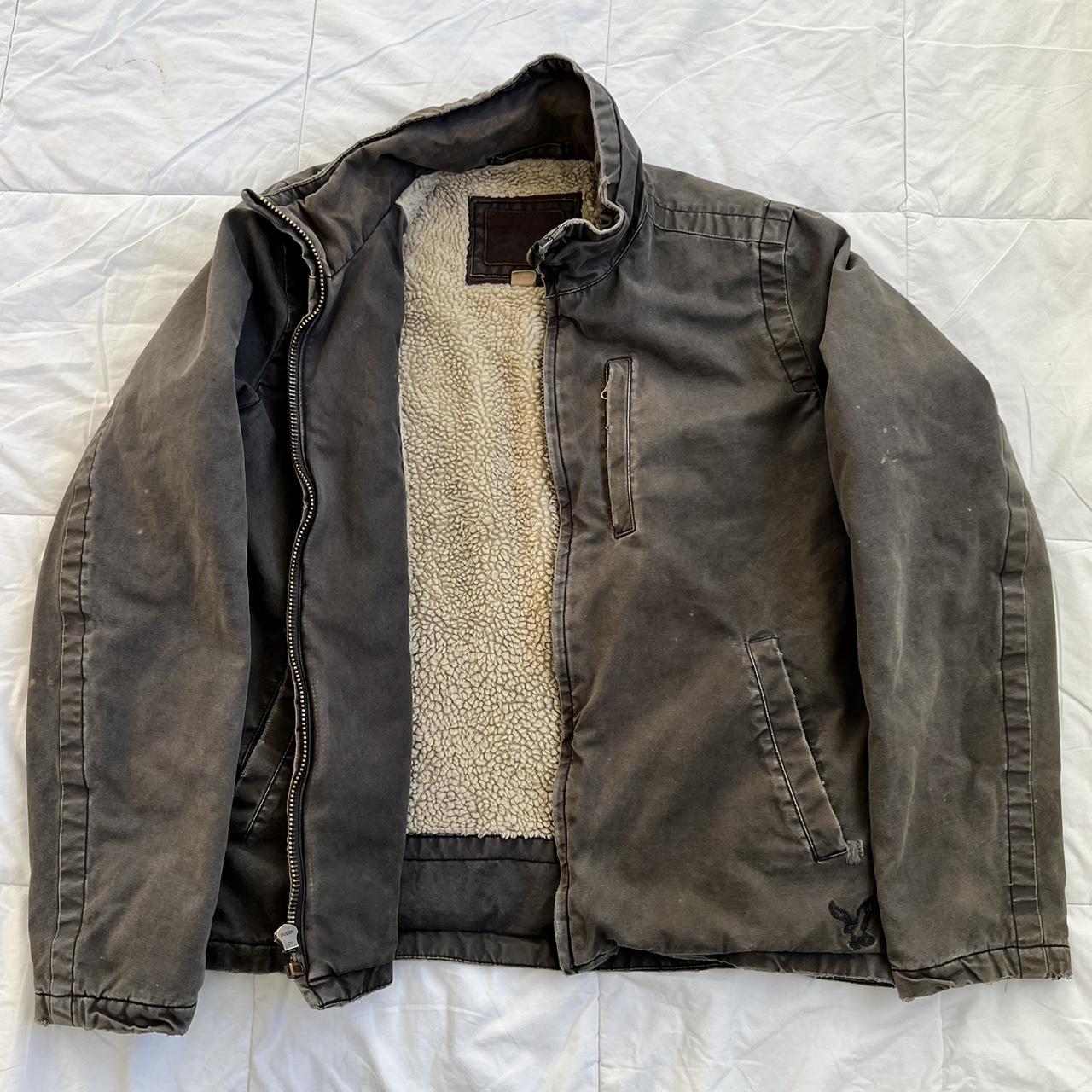 vintage american eagle jacket w/ distressing this... - Depop