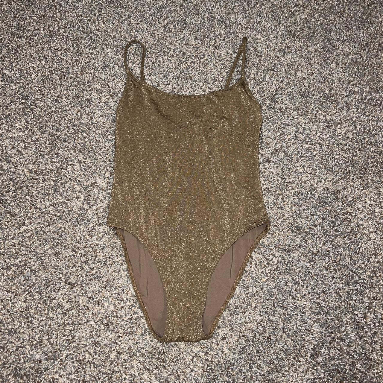 MONDAY SWIM gold sparkly one piece bathing suit. Can... Depop