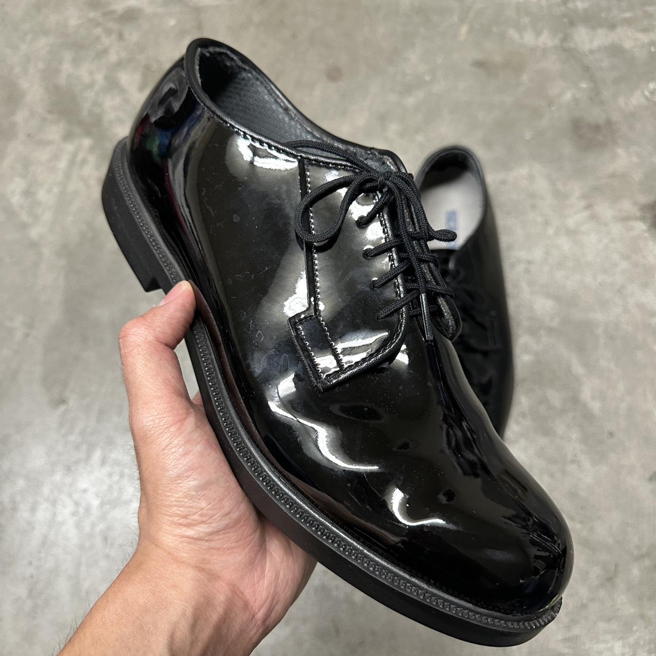 Bates patent leather deals military shoes