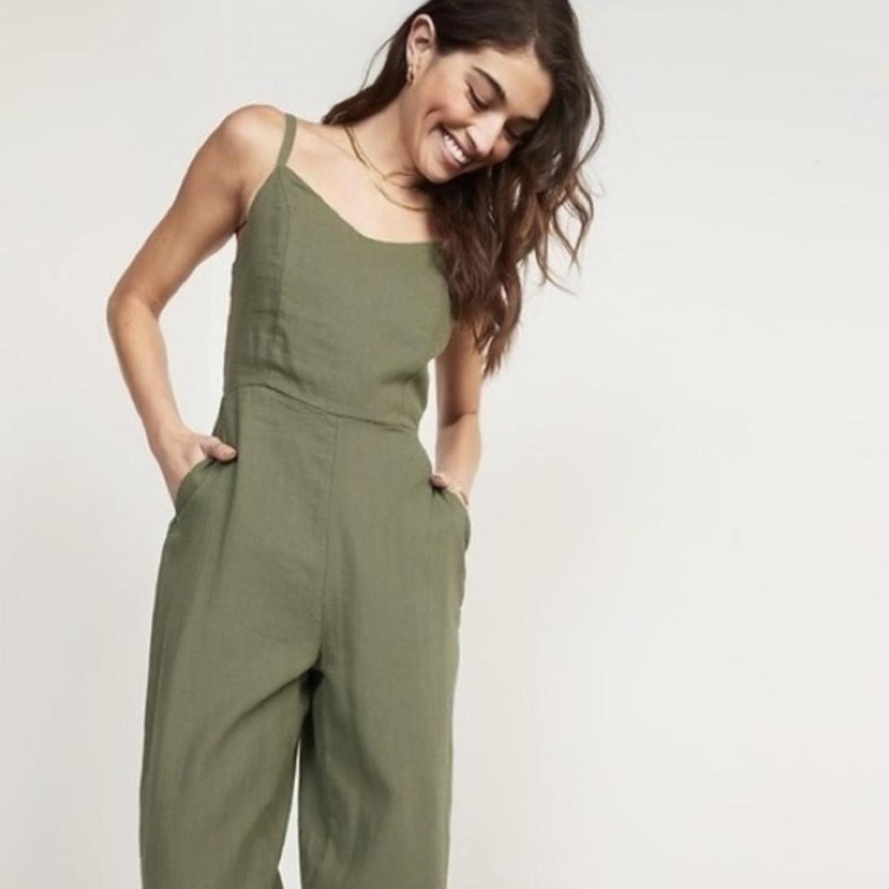 Navy cheap green jumpsuit