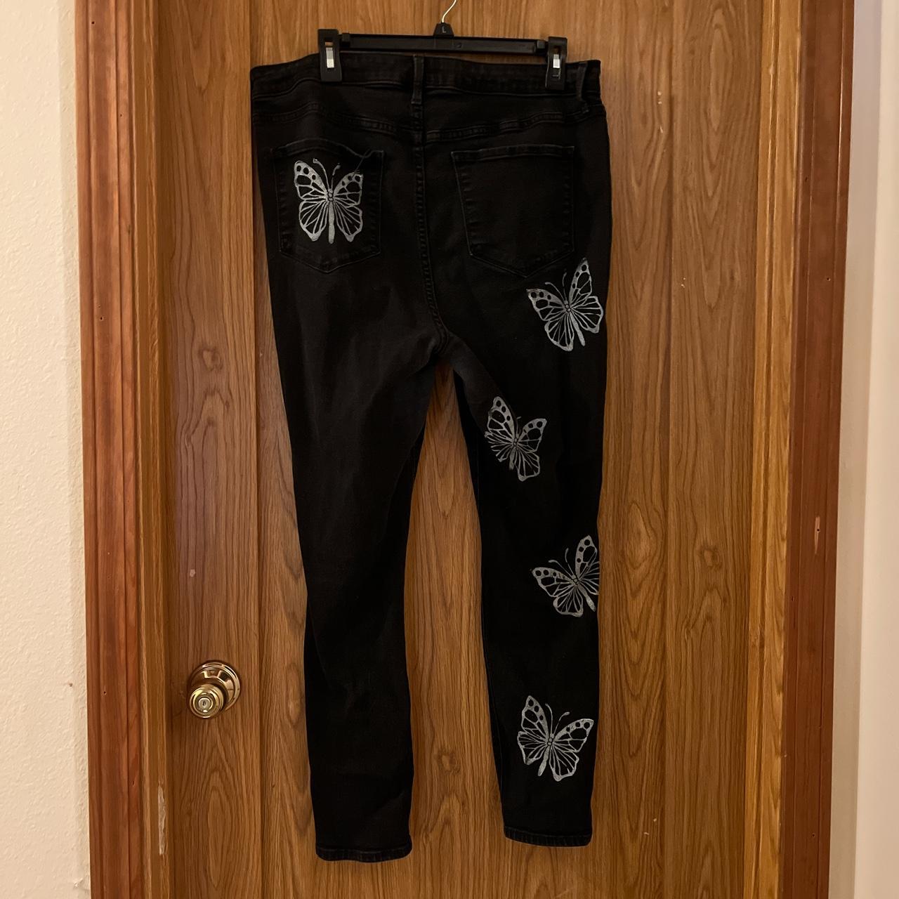 Old Navy Ripped Skinny Jeans W/ Painted Depop