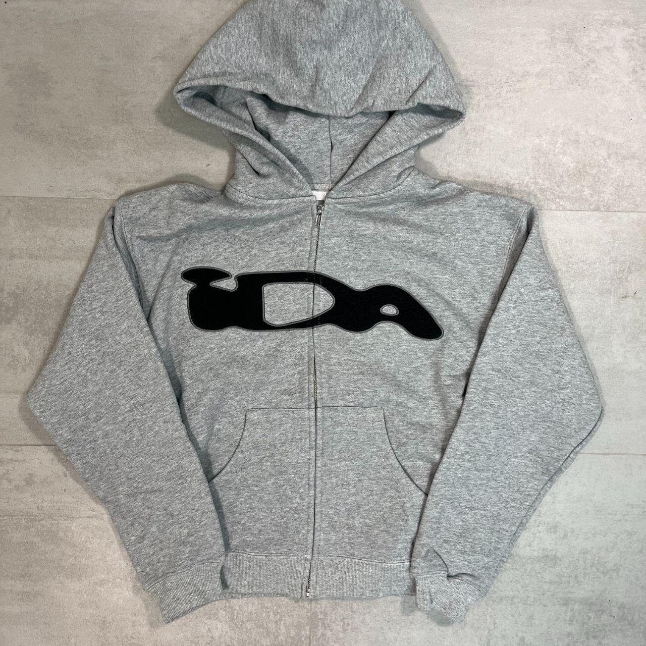 IDA Grey Zip Up Hoodie Embroidered logo on the | Depop