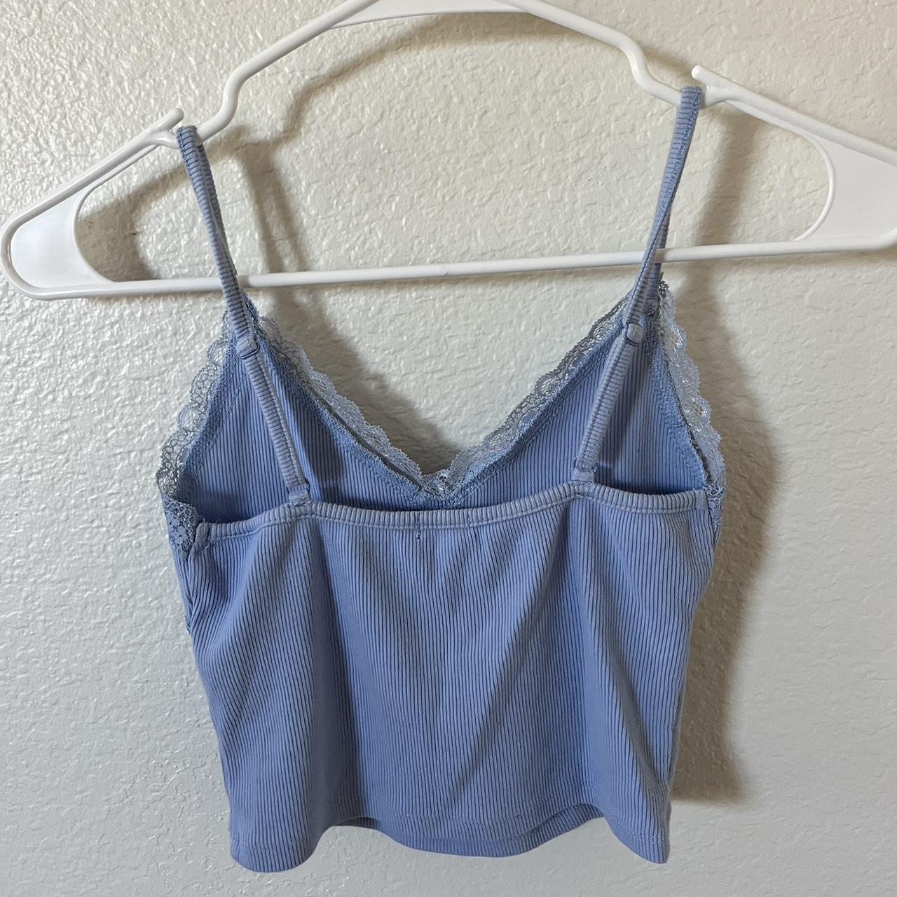 Baby blue lace tank size small - Depop