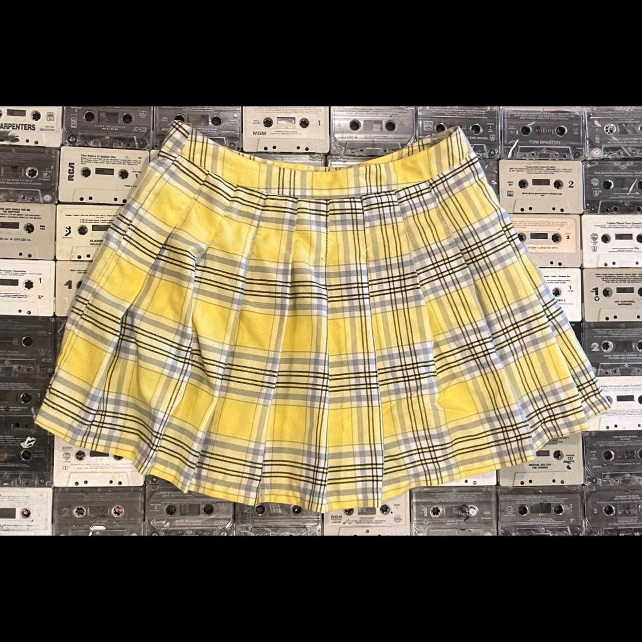 Pleated Mini Yellow And Black Plaid Skirt Tartan Mini Tartan Plaid