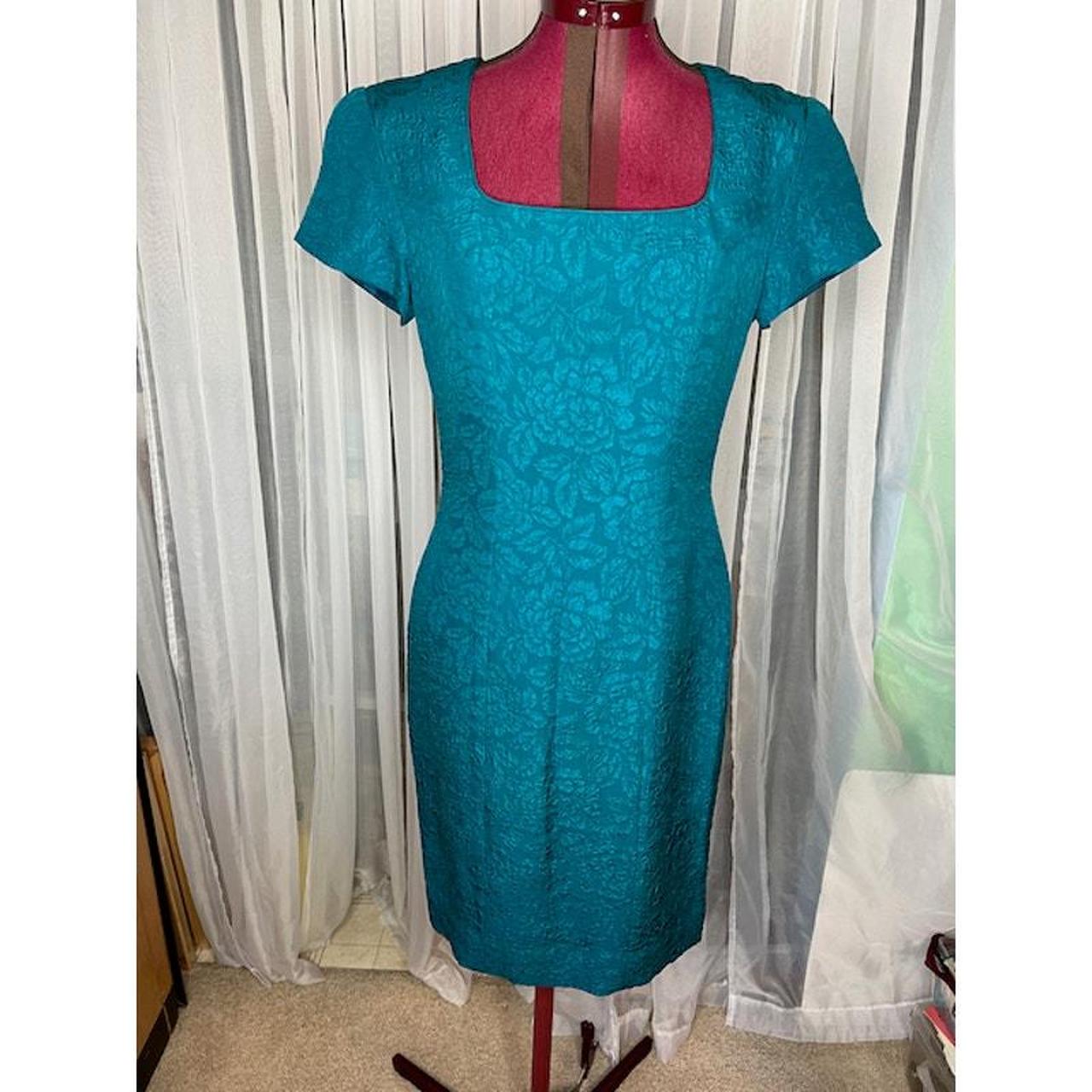 Vintage Liz Claiborne Floral Teal purchases Dress