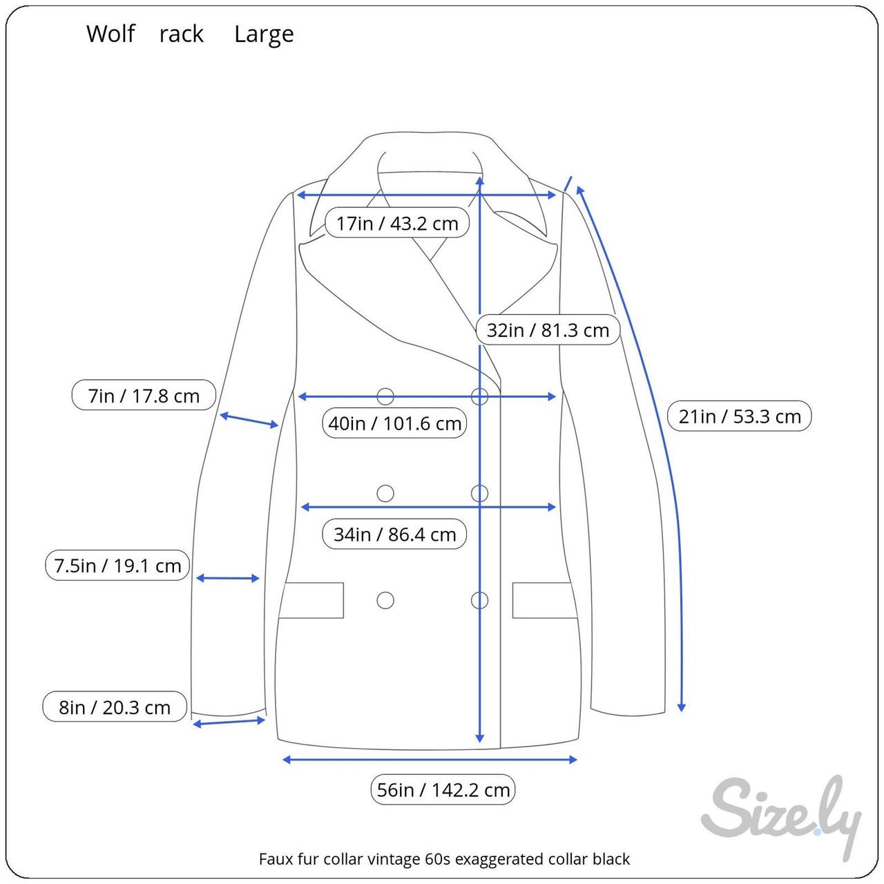 Faux fur collar vintage 60s exaggerated collar... Depop