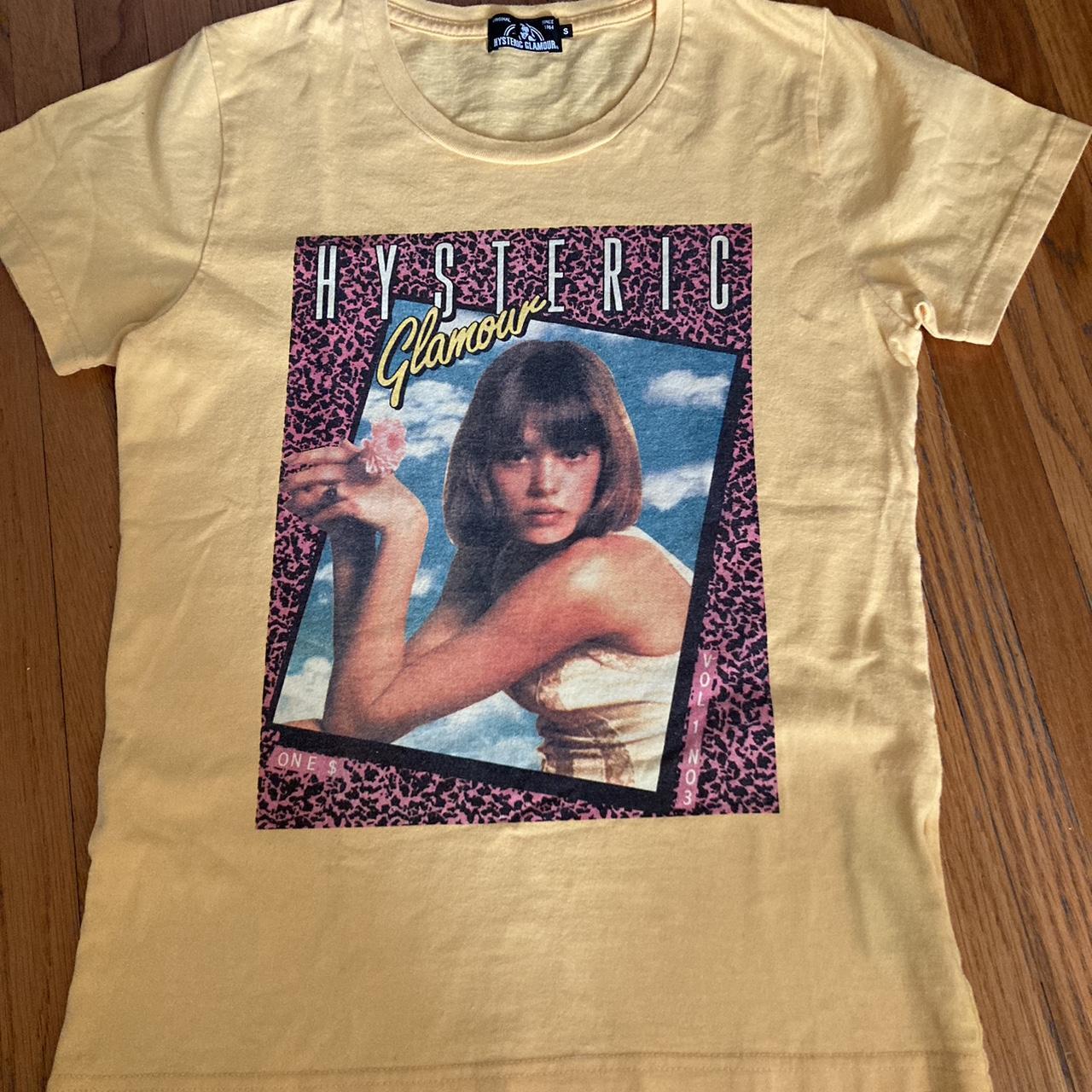 Size small yellow Hysteric Glamour T-shirt in great... - Depop