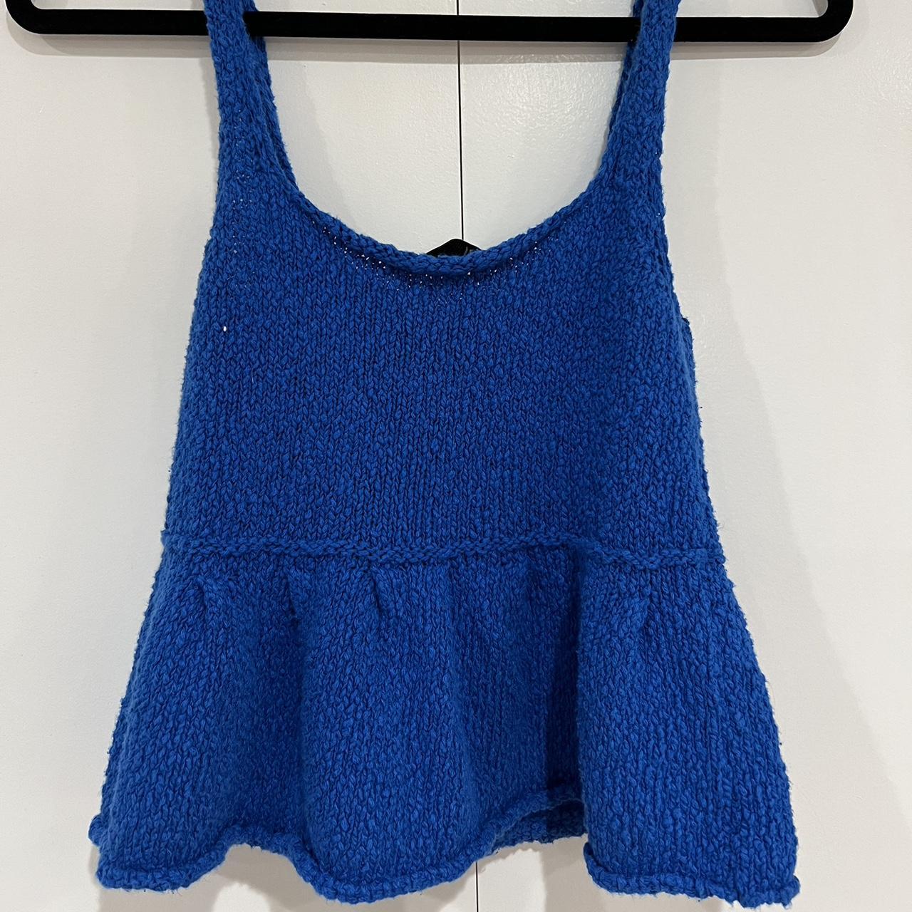 Zara Women's Blue Vest Depop