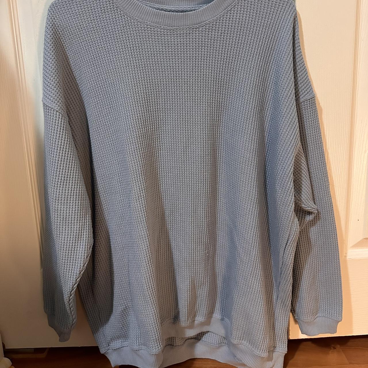 Blue waffle aerie crewneck perfect for fall such a... - Depop