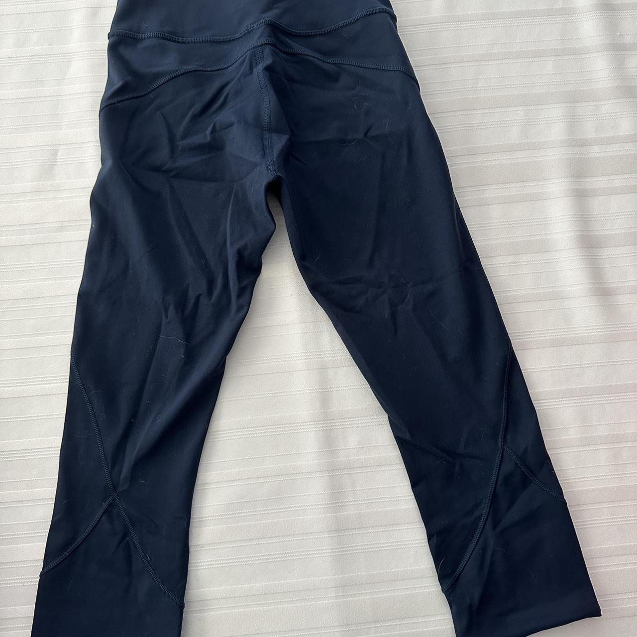 lululemon leggings navy blue with multiple pockets - Depop