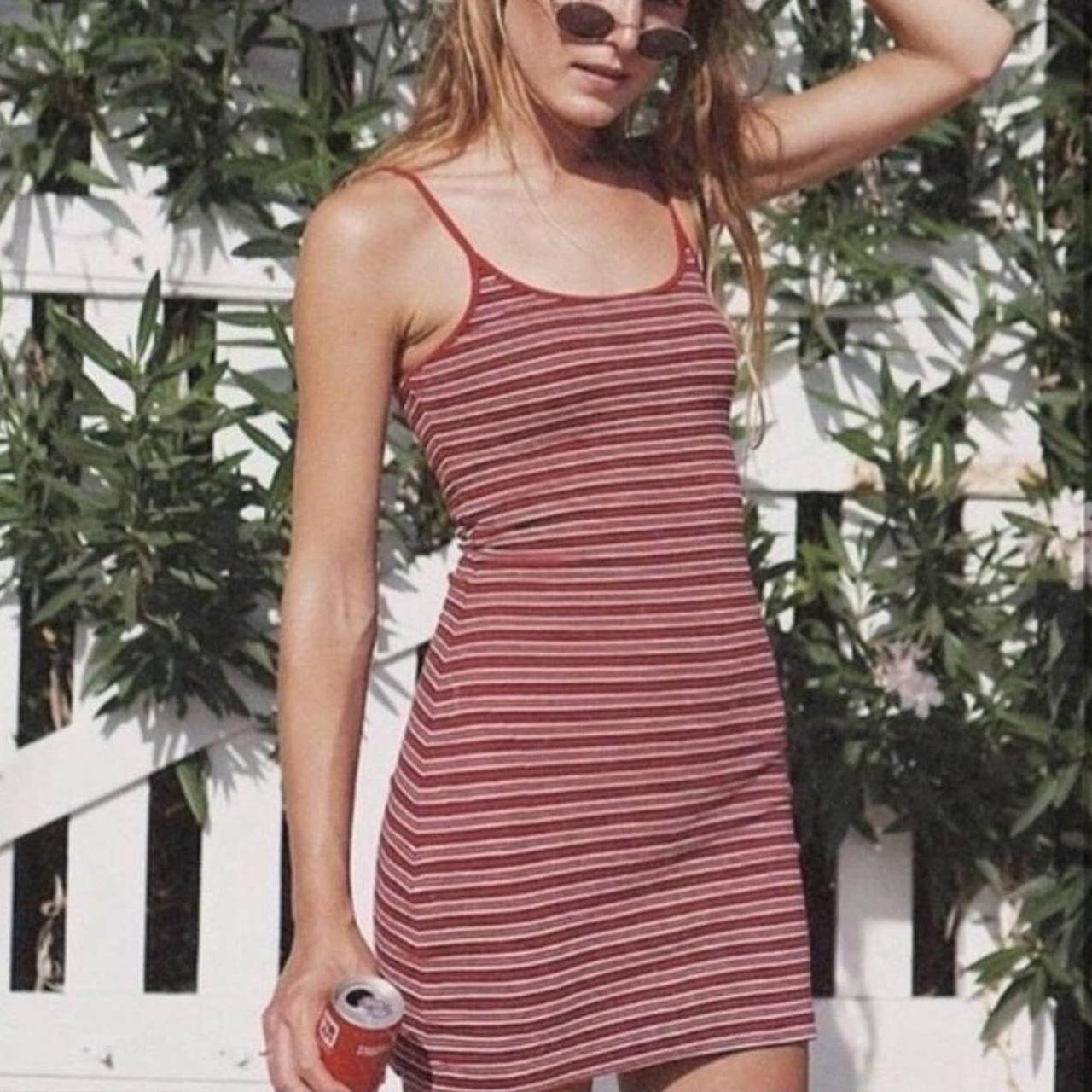 Brandy Melville Kyran red stripe mini dress. SEND... - Depop