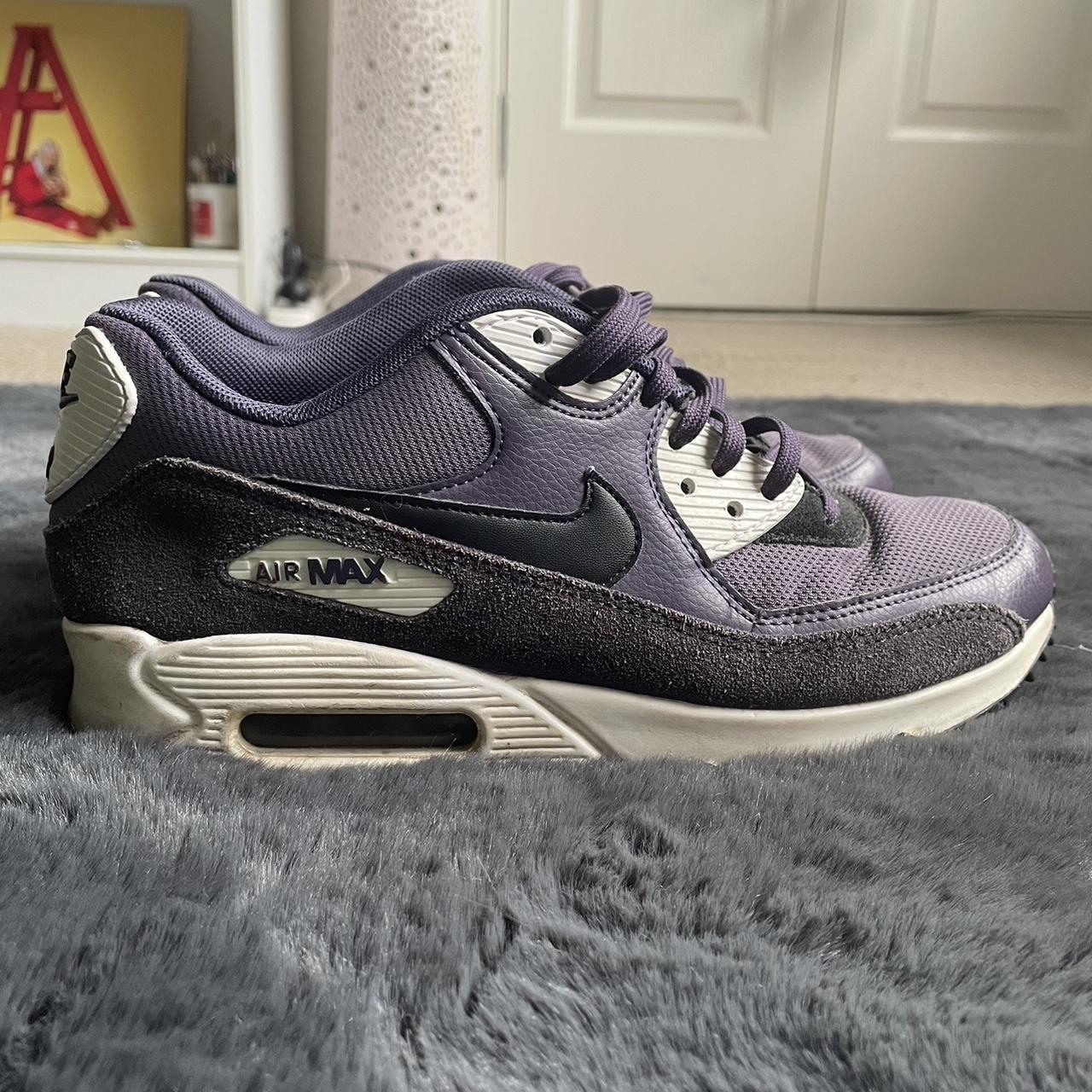 Nike Air Max 90 purple and white shoes. Worn a. Depop