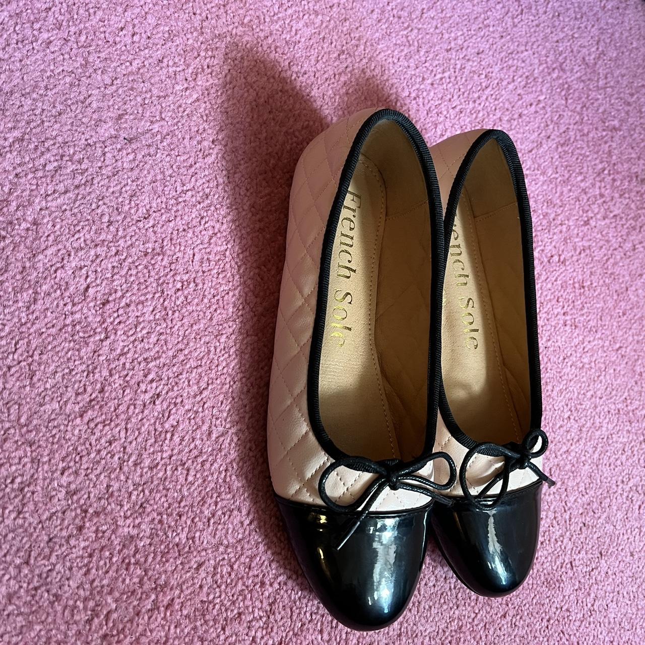Brand new French Sole ballet flats, black and cream... - Depop