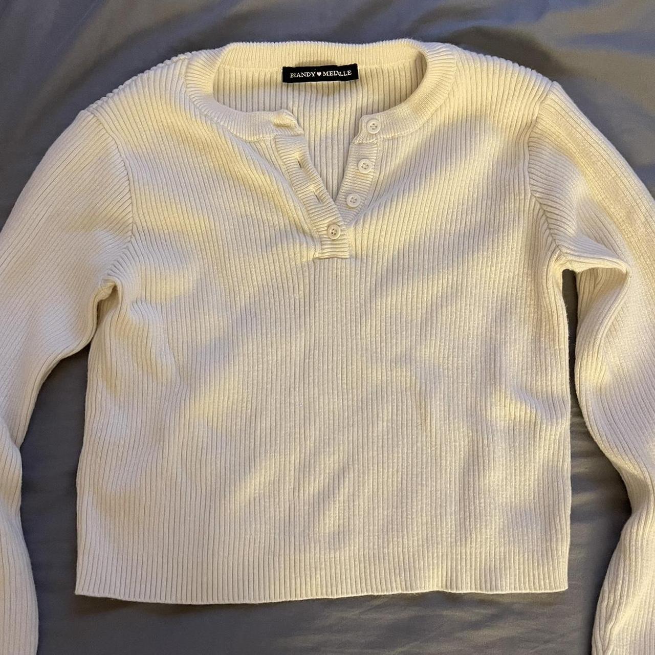 Brandy Melville Delilah Ribbed Top  Ribbed top, Tops, Long sleeve sweater
