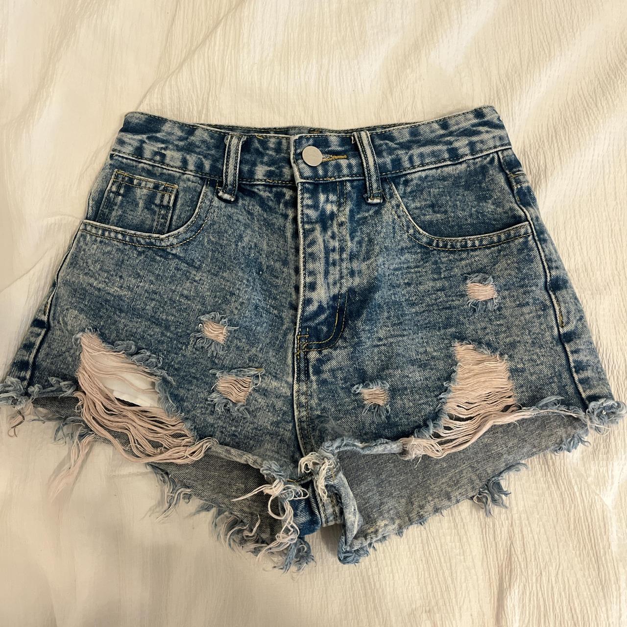 SHEIN high waisted denim shorts Petite XS 23 24. Depop