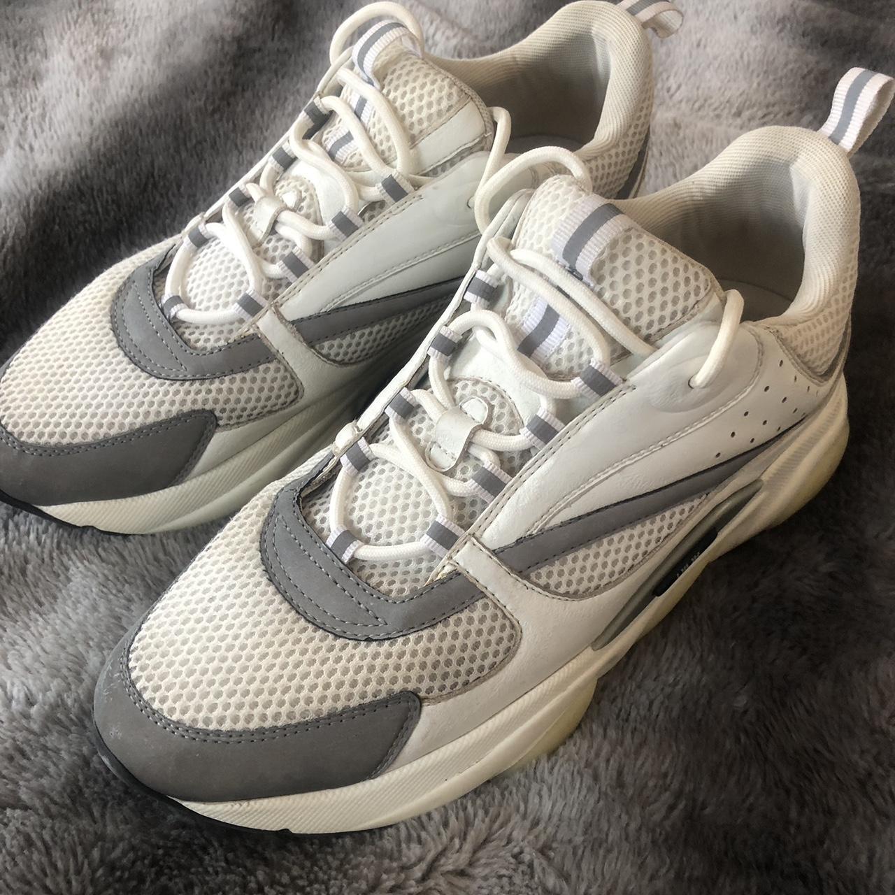 Dior Men's White and Silver Trainers | Depop