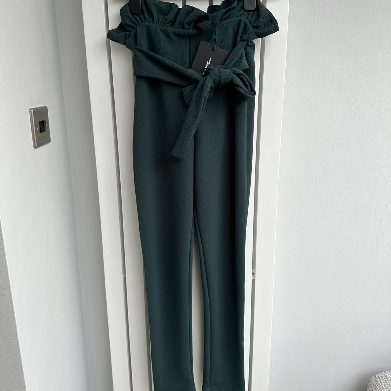 Petite Black Paperbag Skinny Trousers | PrettyLittleThing