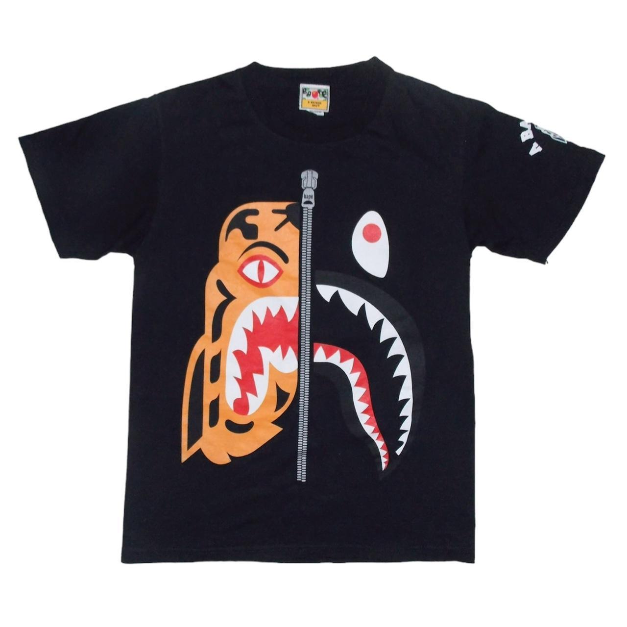 Bape half fashion shark half tiger tee