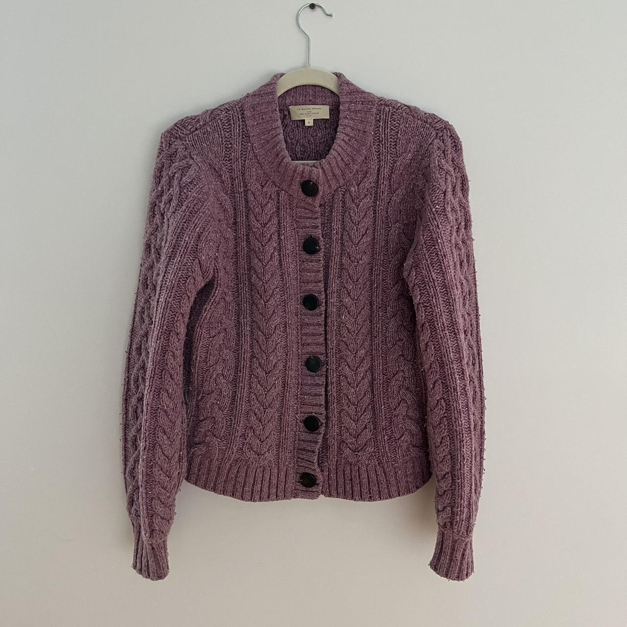 Sézane Adina Cardigan in Pink Garden size S, sold... - Depop