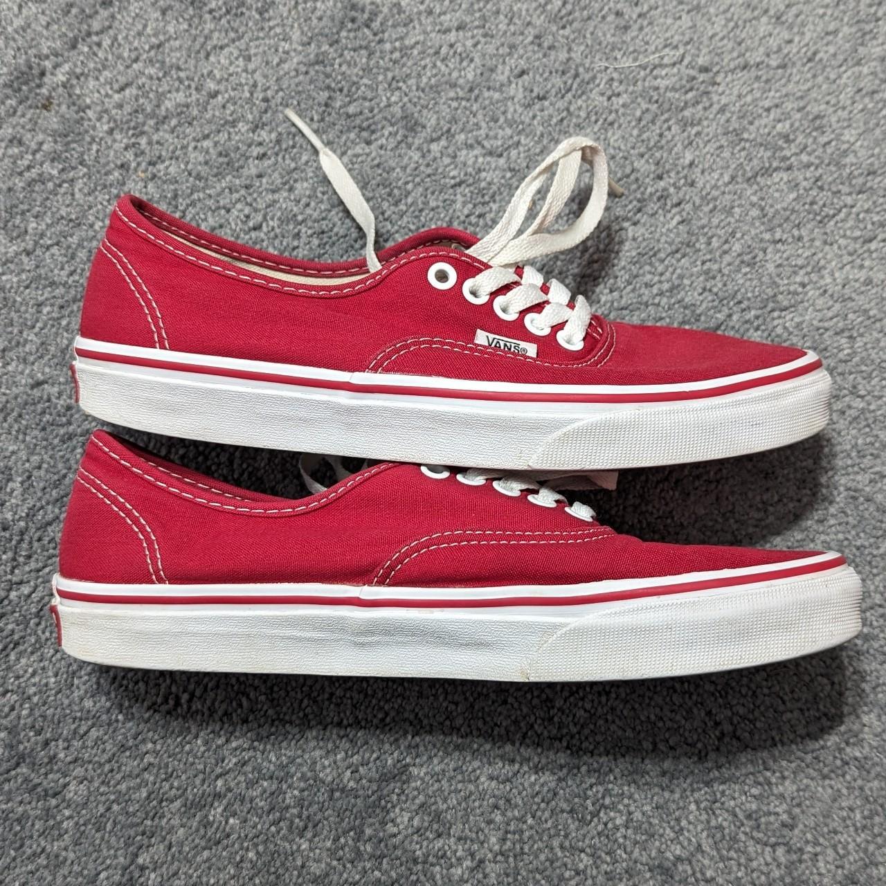 Vans Authentic low top red canvas sneakers. Men's... - Depop