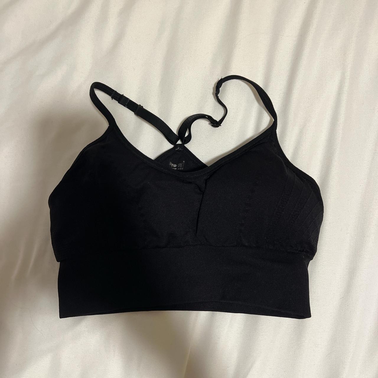 Plain black sports bra on sale