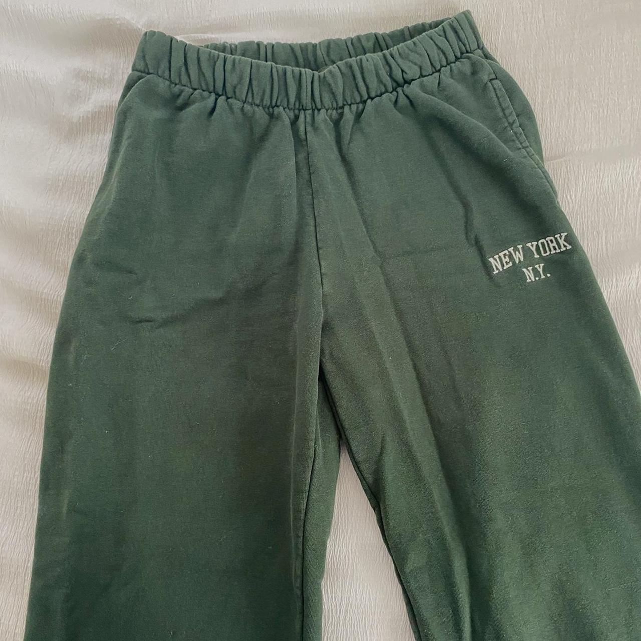Dark green Brandy Melville sweatpants barely worn so... Depop