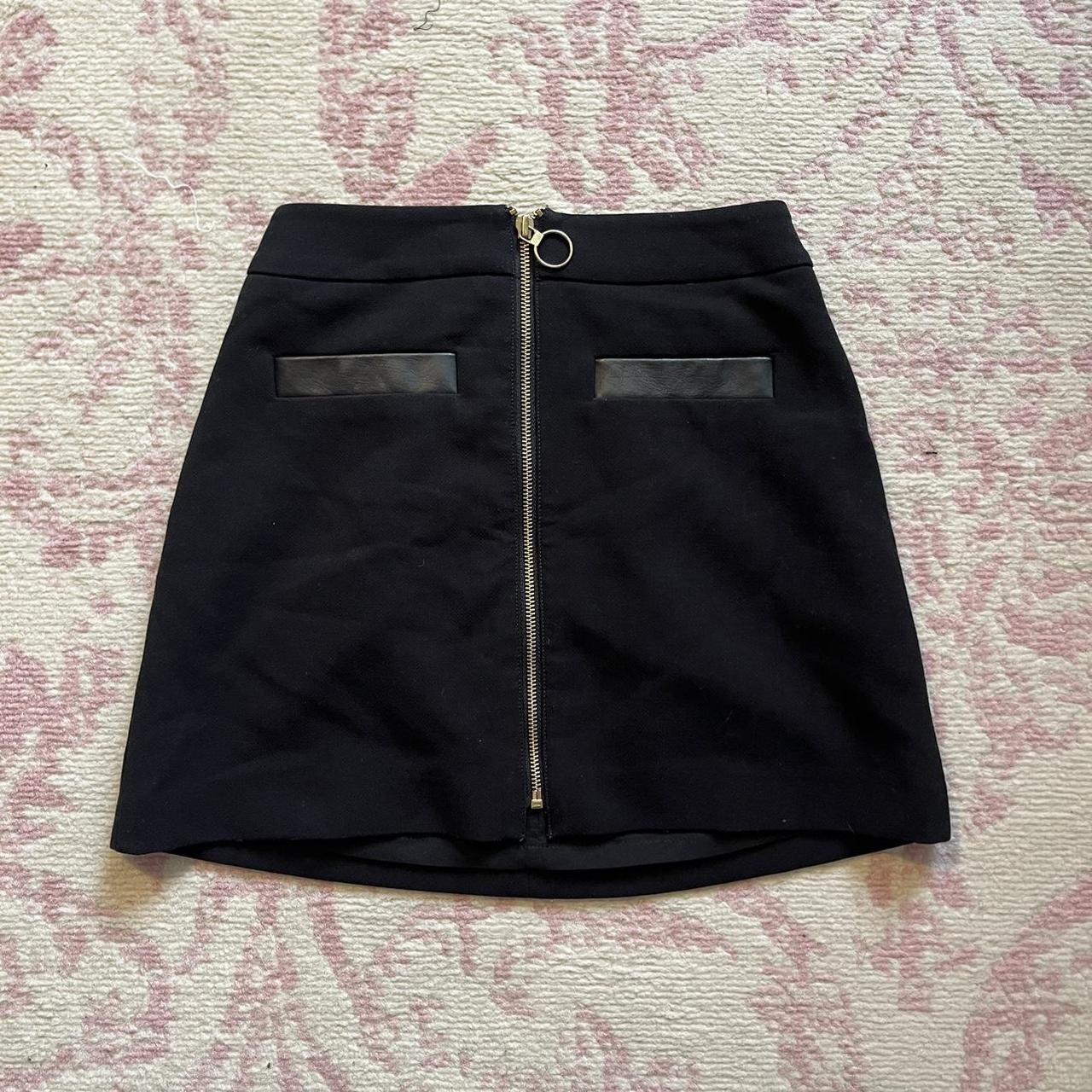 Express O Ring Front Zip Black Mini Skirt Super. Depop