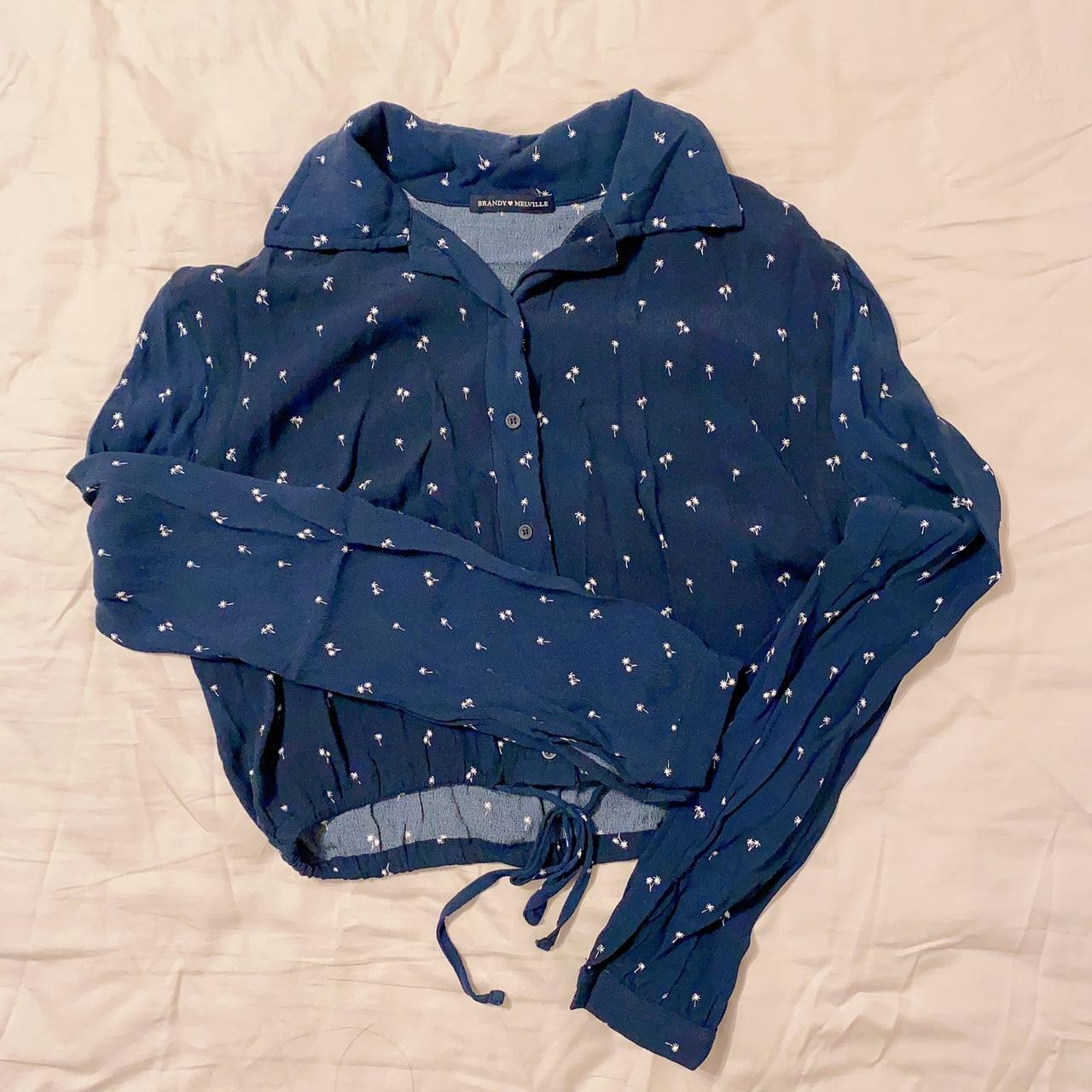 Brandy Melville cropped button up shirt Brandy... Depop