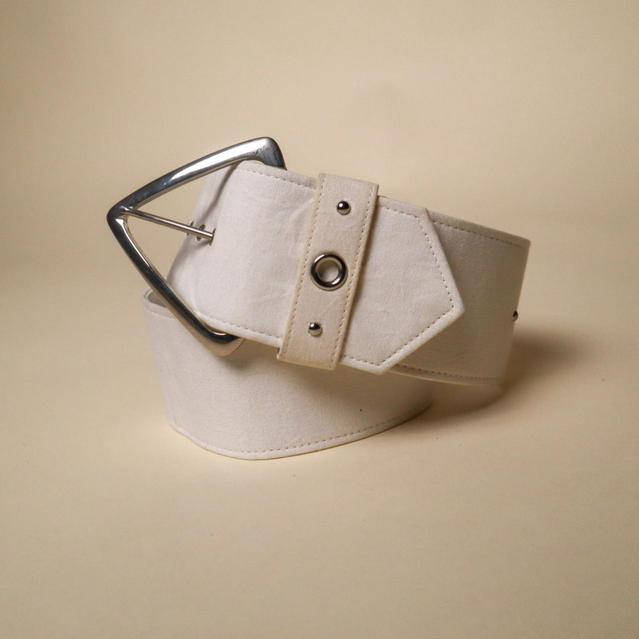 ladies white belt
