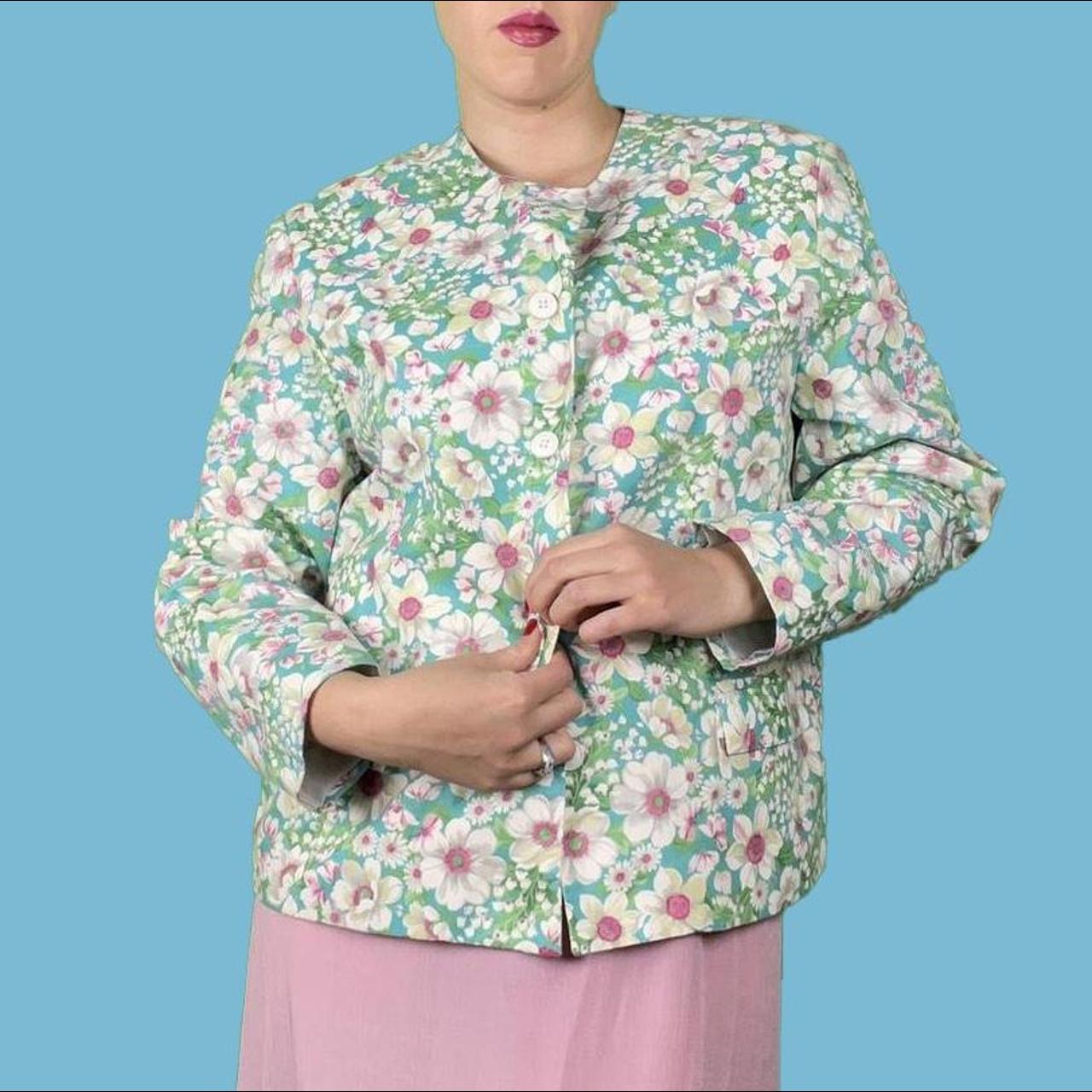 80s pastel floral jacket 🌺ABOUT THE... Depop