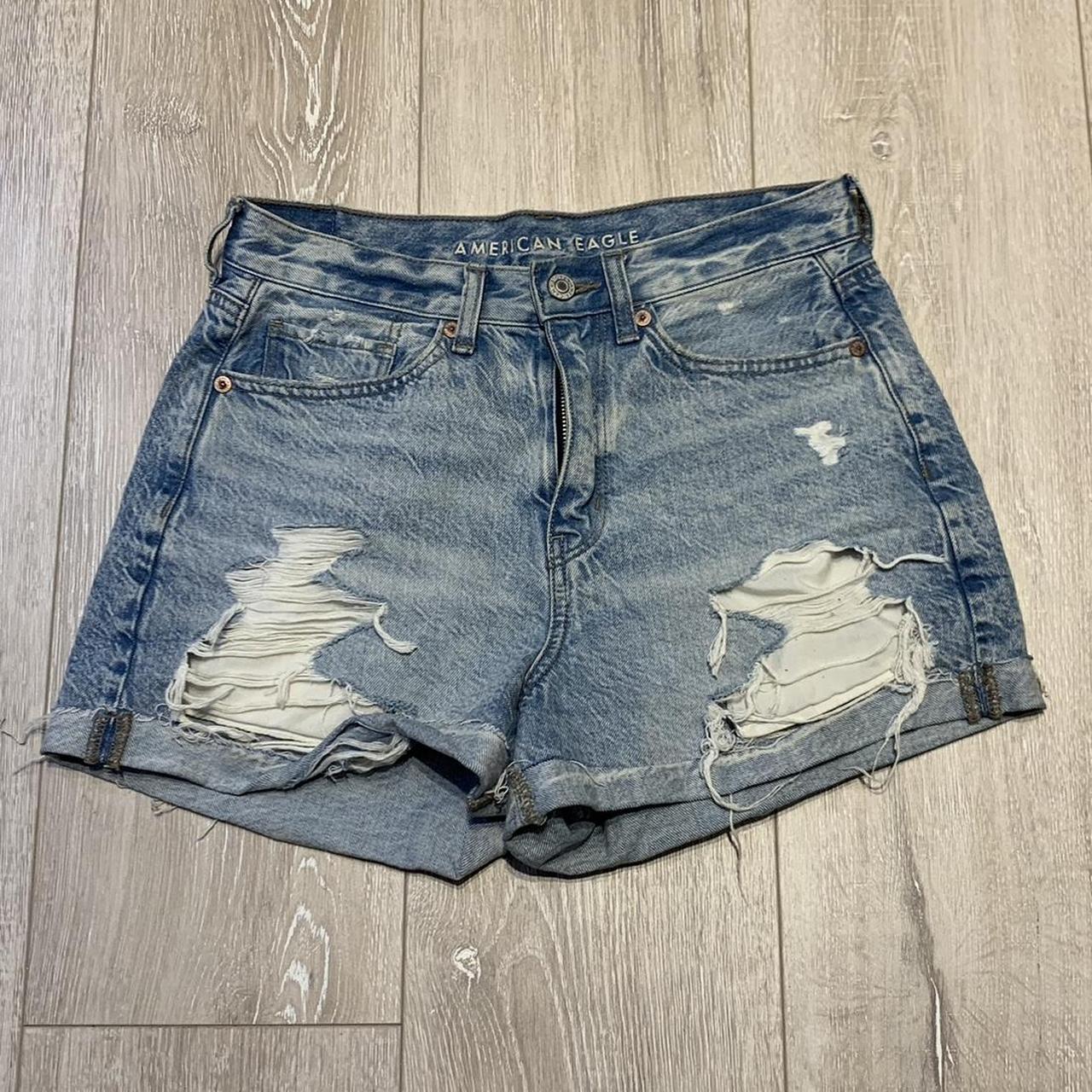 american eagle jean shorts repop! too small for me - Depop