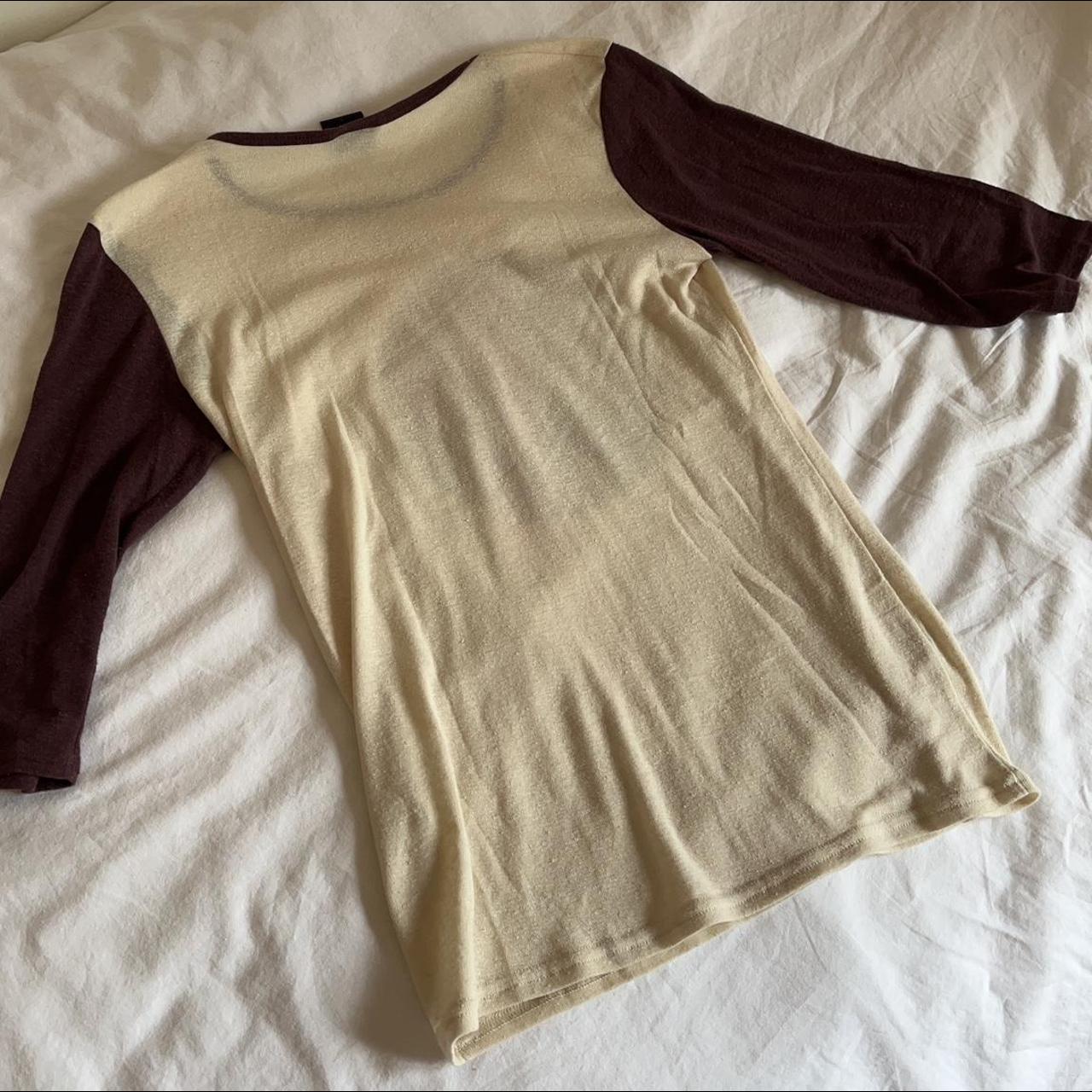 Obey Women's Burgundy and Cream T-shirt (3)