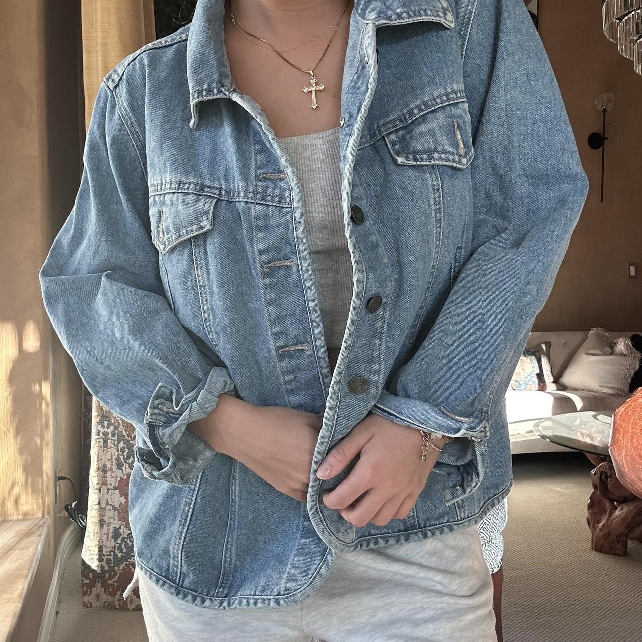 super cute vintage jean jacket looks cute over... - Depop