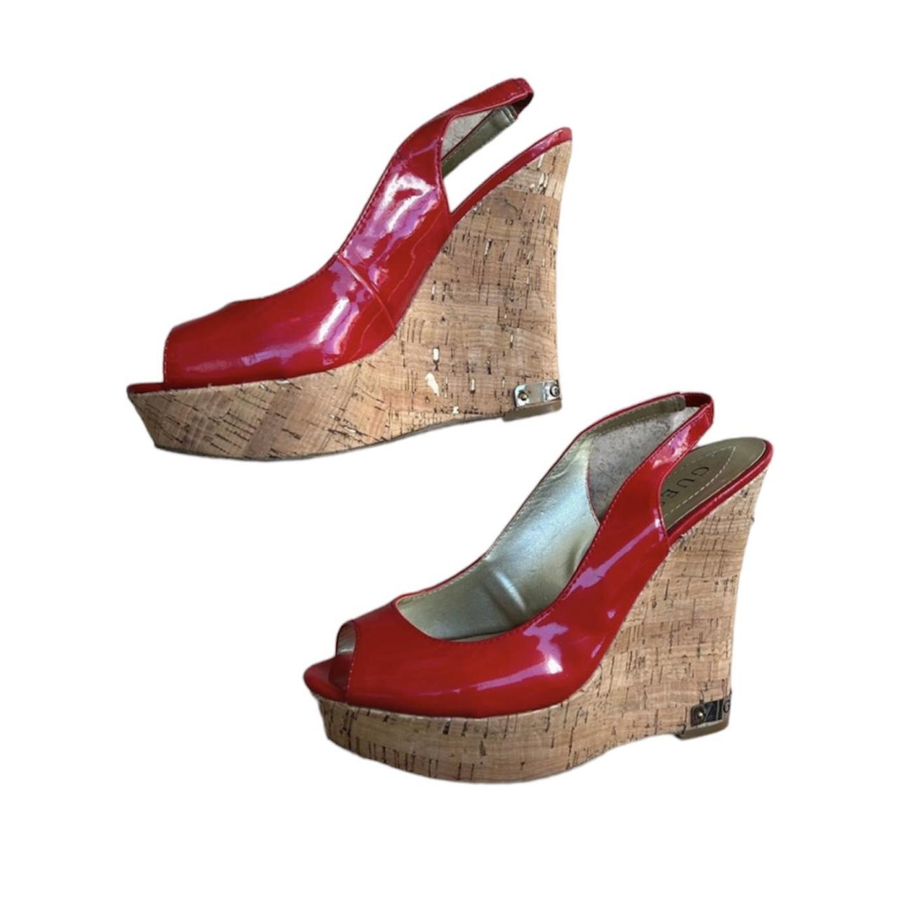 Guess red wedges best sale